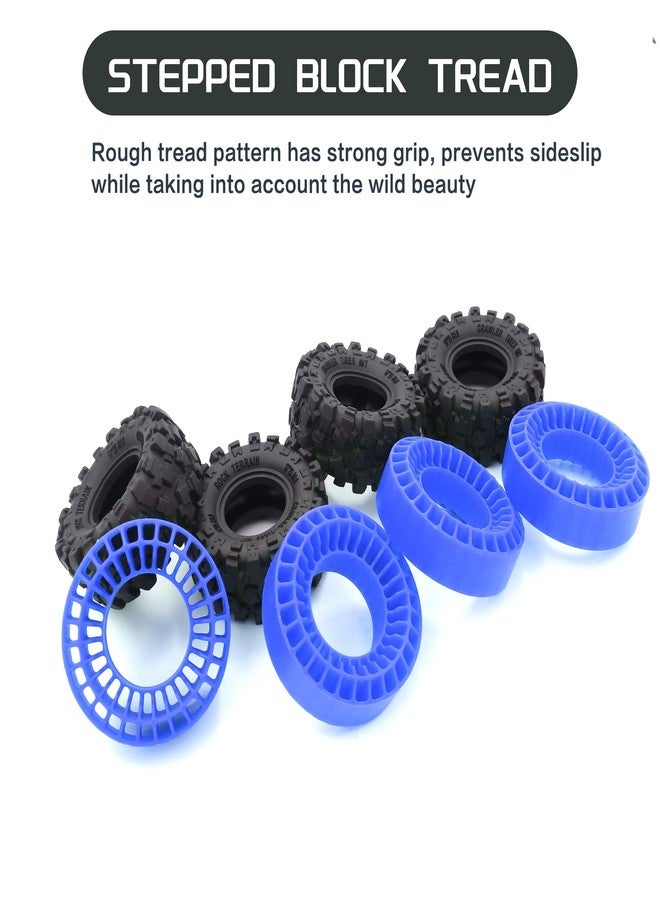 HOPLEX Super Large Soft 1.0 Inch Tire 57 * 25mm Muddy Swamp Tire with Blue Silicone Rubber Inserts for TRX4M SCX24 1/18 1/24 RC Crawler Car Upgrade - Image 3